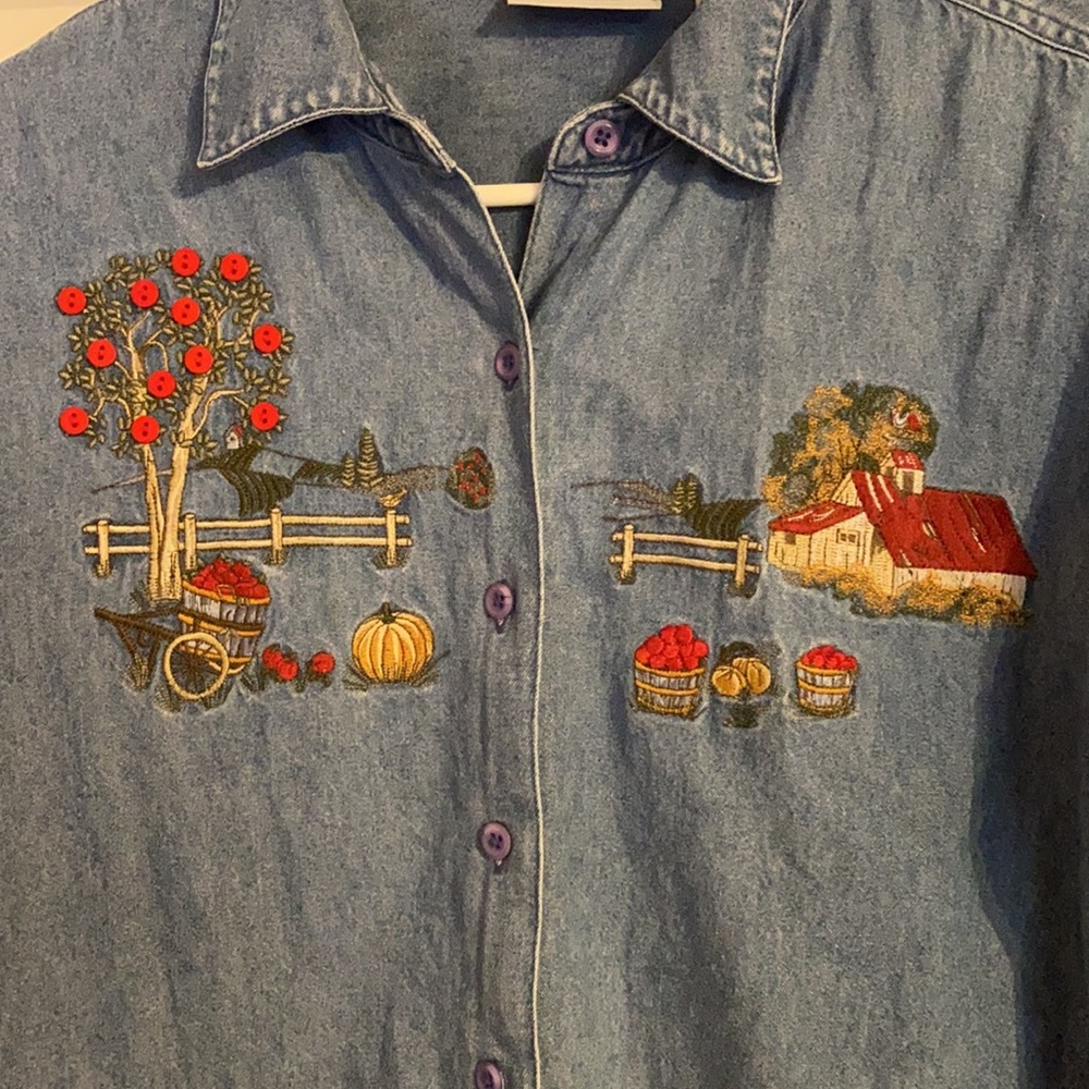 Vintage Fall Chambray Top